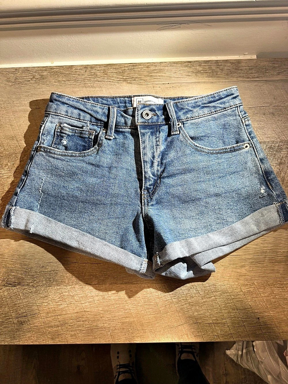 Celebrity Pink Light Wash Denim Shorts